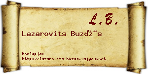 Lazarovits Buzás névjegykártya